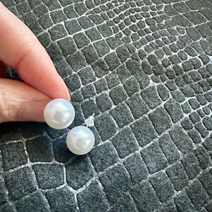 New! Large Elegant White Pearl Earrings